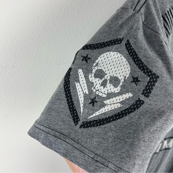 Affliction Men's T-shirt short sleeve performance gray crewneck size: L - Picture 6 of 8